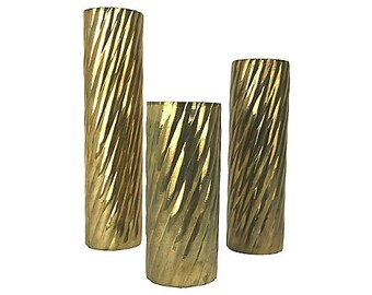 Swirl Modernist Candle Holders, S/3
