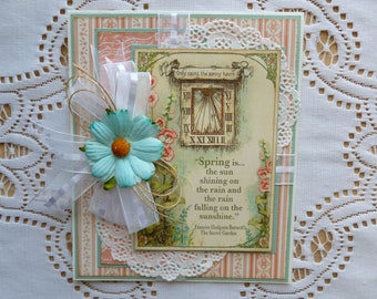 Spring Birthday Greeting Card, Graphic 45 Secret Garden