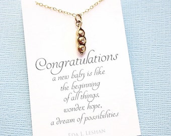 Pregnancy Gift | New Mom Gift Basket, Pea Necklace, Gift for Mom, Gifts for Mom, Baby Shower Gift, Expecting Mom Gift, Mom Necklace | M17