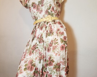 FREE SHIPPING 1950 Cotton Day Dress
