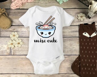 Miso Cute Onesies® Brand or Carter's® Bodysuit Sushi Baby Shower Gift Baby Girl or Boy Clothes Funny Sushi Miso Soup onsie Pregnancy Reveal