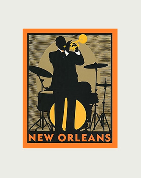 New Orleans Decal Jazz Decal Vintage Style Decal Jazz