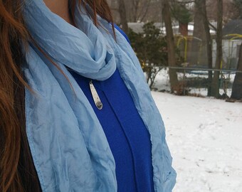 Blue Kyanite - Eco Dyed, Cabbage Dye, Botanical, Silk, Silk Scarf, Natural Dye, Blue