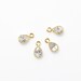 Cubic Teardrop Pendant (Small). Tiny Teardrop Charm. Cubic Zirconia. Wedding Jewelry. 16K Polished Gold Plated over Brass - 2pcs / UT0074-PG