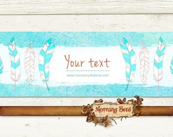 Soap packaging - Feather labels - Printable soap label templates 2 x 11 in - Editable design, Boho label