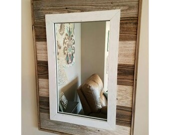 Rustic Slat Mirror w/outside Edge