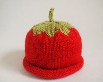 Strawberry beanie hat for 0-3-year-old