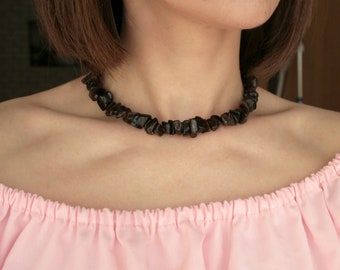 Boho Stone Necklace Elegant Short Necklace for Women Rustic Bohemian Jewelry statement fashion choker gift Neutral Colors Healing Jewelry