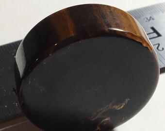 1 1/2 in Vintage Bakelite Marbled Brown Backgammon Chip