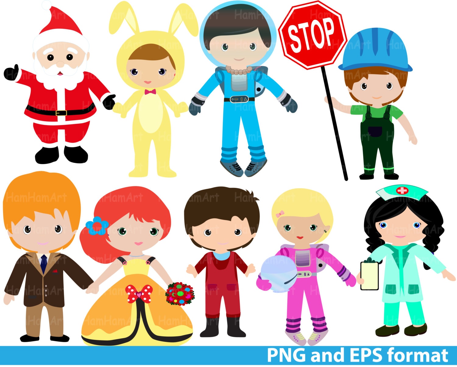 Costume Party Clip Art PNGEPS-Digital Clip Art Graphics