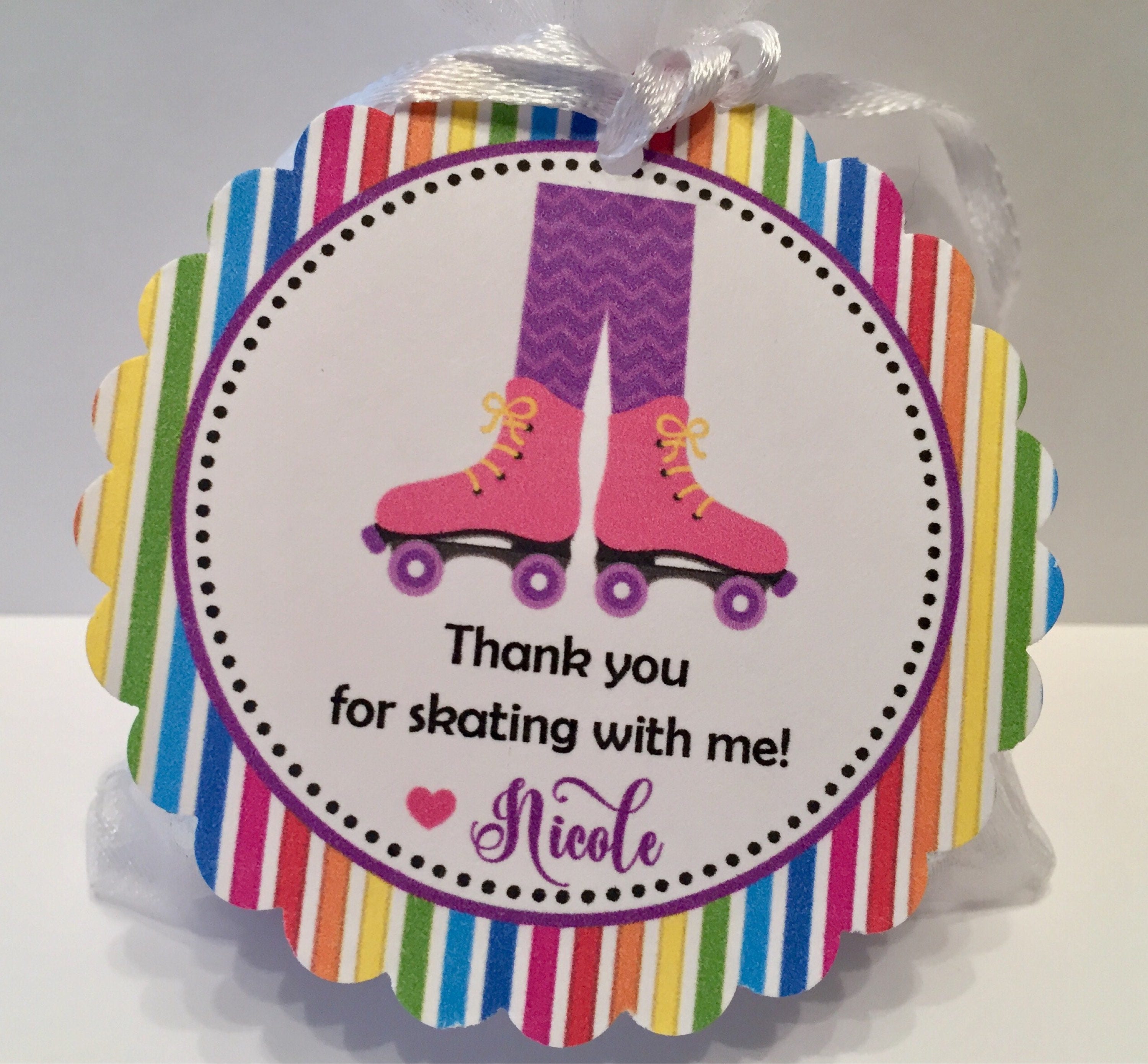 Roller Skating Birthday Party Favor Tags Roller Skate Party