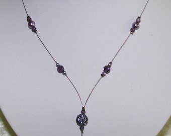 Purple bridal necklace