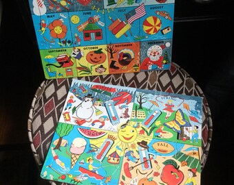 Vintage Built-Rite Months and Seasons Puzzles