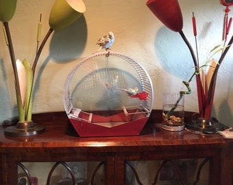 Rare vintage bird cage Signed arnauld Art Deco Form 1952 Mid Century deco