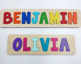 Name Puzzle, Wooden Name Puzzle, Name Puzzles for Toddlers, First Birthday Gift, Second Birthday Gift, Baby Shower, Personalized Puzzle Name