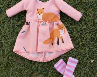 Fox dress for Blythe doll, Blythe dress Fox
