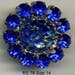 Czech glass rhinestone button - blue rhinestones - size 12, 27 mm RS 78