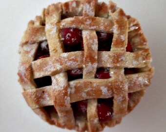 Doll food for American Girl Dolls, Tart, Cherry Pie, Polymer Clay Miniature Food, Mary's Remedies, Tarts for Dolls, 1/3 Scale Food