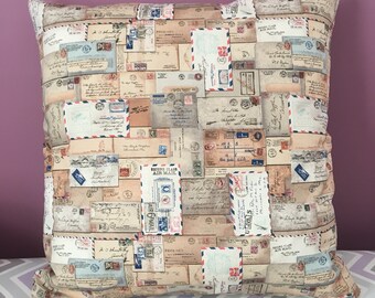 Vintage Mail 20x20 Decorative Pillow
