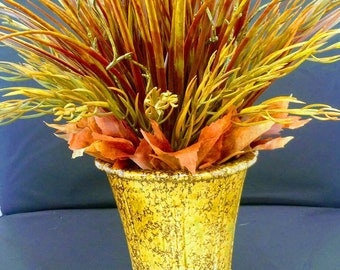 Grass arrangement in olive green and rust