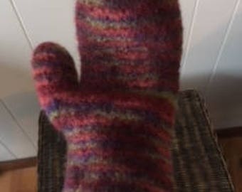 Purple/Green Multi Felted Mittens
