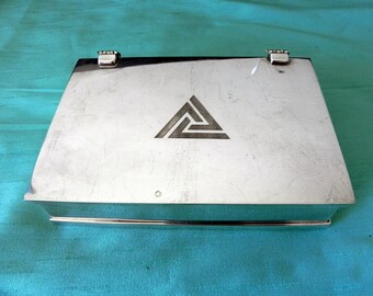 vintage trinket box silver-plate, silk lining
