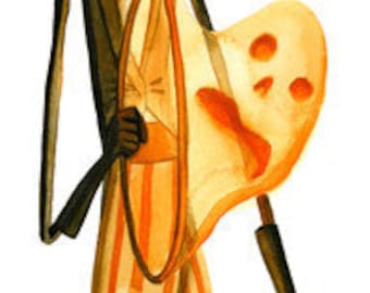 Halloween Circus Ringleader 17" x 5.5" Signed Art Print by Rhode Montijo