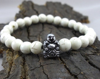Bracelet Buddha and Color Howlithperlen