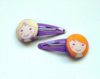 Princess Fabric Button Snap Clips