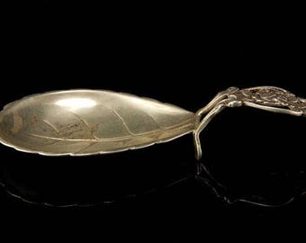 Vintage German 800 Silver Rose Leaf Spoon Rest