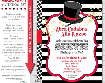 Magic Party Invitation | Magic Birthday Invitation | Magic Invitation Printable | Magician Invitation | Amanda's Parties To Go