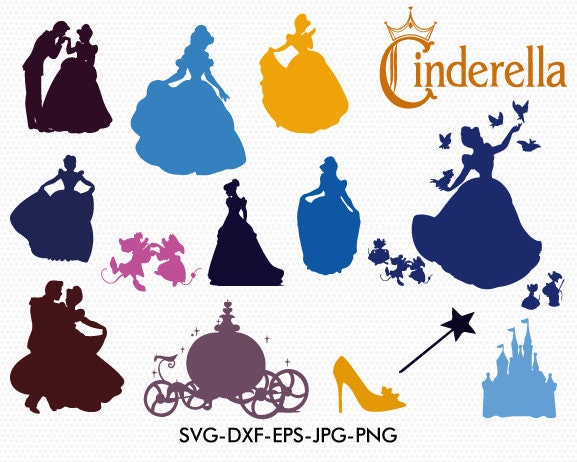 Download Cinderella silhouettes svg, Disney princess Cinderella ...