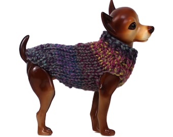 Colorful Dog Sweater Hand Knit