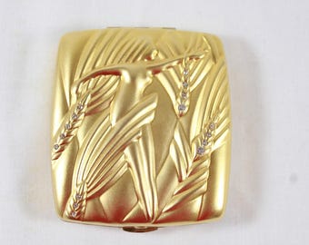 Estee Lauder Virgo Zodiac Compact August September Gold Compact Rhinestones Collectible Compact C130