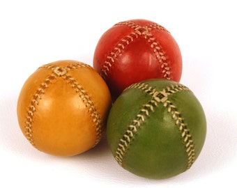 Juggling Balls, 75mm, for Jugglers, Set 3 leather juggling balls, Juggling set, , Leather Balls, Rastafari balls