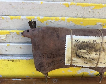 Primitive Olde Cupboard Reindeer