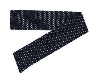 Tie On Headband, Tie On Head Band, Tie Back Headband, Tie Back Head Band, Navy Blue Headband, Navy Blue Head Band, Polka Dot Headband Ladies