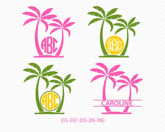 Download Palm Tree SVG Palm Tree Monogram frames Beach Monogram
