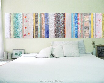 Art CANVAS painting Wall Art, Modern abstract art 32 x 24" x 1.5"each Wall Décor Set of 3 stripes Total size 96" x 24" Wall Decor Set of 3
