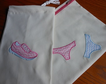 Girls Travel Shoes and Underwear Bag Set