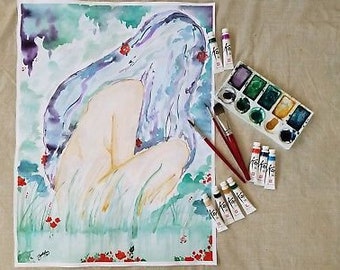 Can't see the Beauty Original watercolor painting