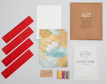 DIY Japanese book binding KIT in SPANISH - Includes illustrated tutorial - Do It Yourself