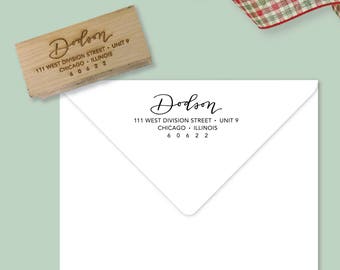 Custom Return Address Stamp | Hand Calligraphy | Simple