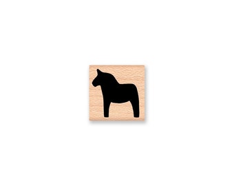 DALA HORSE Rubber Stamp~Small Silhouette Solid Stamp~Scandinavian Crafting and Decor~Norway~Swedish~wood mounted rubber stamp (01-18)