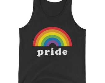 Retro Rainbow Pride Tank - Unisex - LGBTQ - Gay - Lesbian - Gender fluid - Trans - Vintage inspired - LGBT - LGBTQIA - Tee - T-shirt