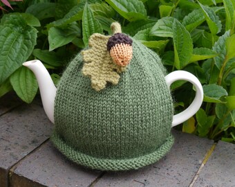 Autumn Acorn Tea Cosy, Fall Oak Leaf Teapot Cozy