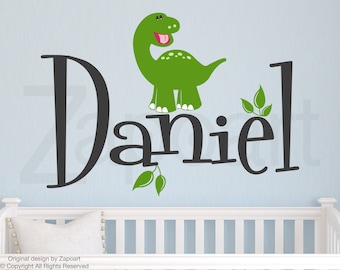 Dinosaur with Personalized Name Wall Decal