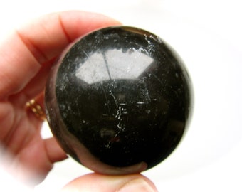 Black Jasper Carved Crystal Sphere Ball 53mm 215g