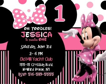 Minnie Mouse Baby Shower Invitation Gold and pink baby