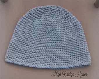 Mens crochet beanie, mens fitted hat, mens lightweight winter hat